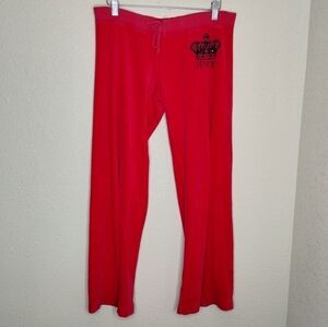 Vintage Juicy Couture Red Velour Pants size Small